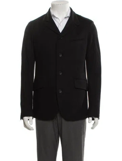 Pre-owned Rag & Bone Wool Printed Peacoat In Black