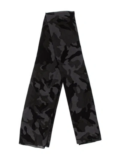 Pre-owned Rag & Bone Wool Printed Scarf In Black