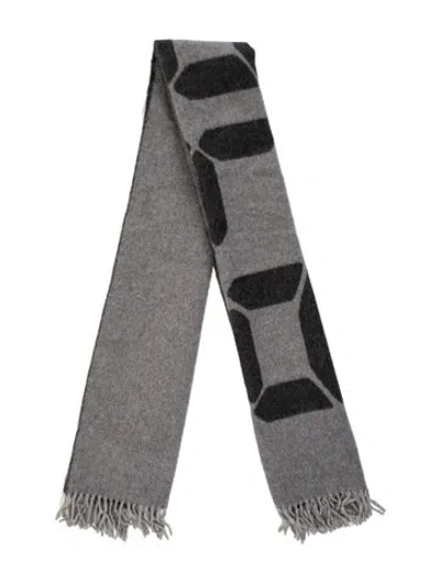 Pre-owned Rag & Bone Wool Printed Shawl In Grey