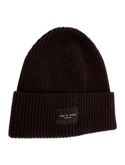 Pre-owned Rag & Bone Wool Rib Knit Beanie W/tags In Brown