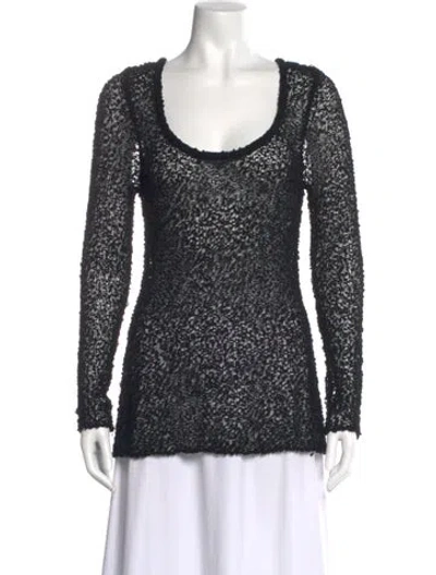 Pre-owned Rag & Bone Wool Scoop Neck Sweater In Black
