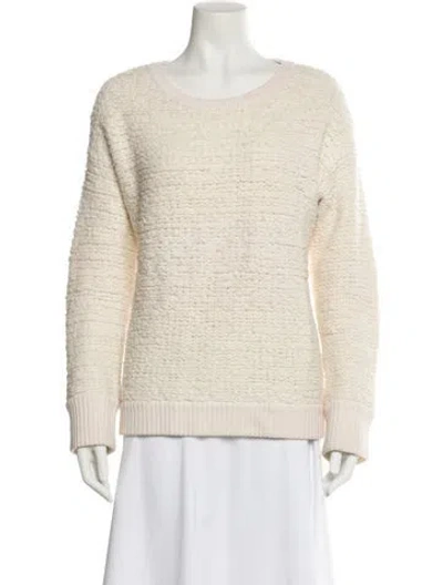 Pre-owned Rag & Bone Wool Scoop Neck Sweater In White