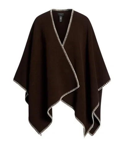 Rag & Bone Wool Sleeveless Shawl In Black