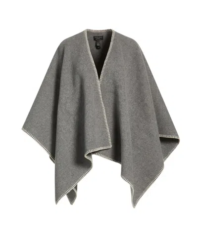 Rag & Bone Wool Sleeveless Shawl In Gray