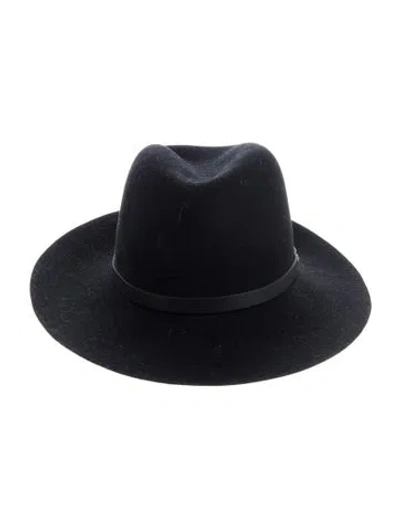 Pre-owned Rag & Bone Wool Solid Fedora Hat In Black