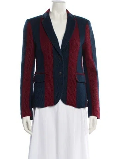 Pre-owned Rag & Bone Wool Striped Blazer In Blue