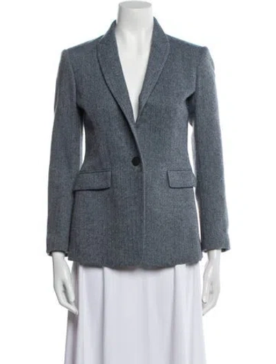 Pre-owned Rag & Bone Wool Striped Blazer In Blue