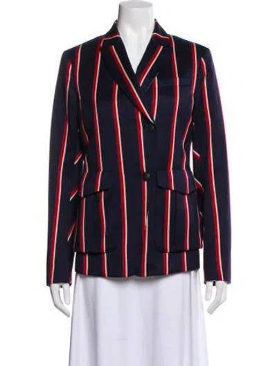Pre-owned Rag & Bone Wool Striped Blazer In Blue