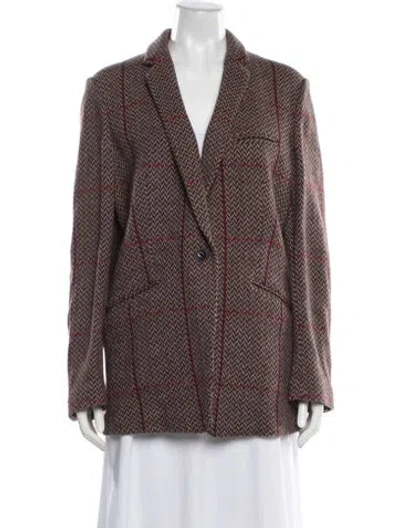 Pre-owned Rag & Bone Wool Striped Blazer In Brown