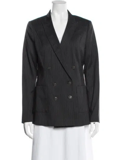 Pre-owned Rag & Bone Wool Striped Blazer In Gray