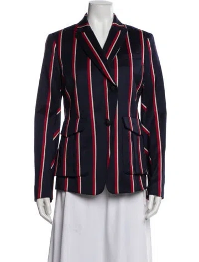 Pre-owned Rag & Bone Wool Striped Blazer W/ Tags In Blue