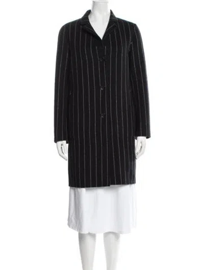 Pre-owned Rag & Bone Wool Striped Coat In Black