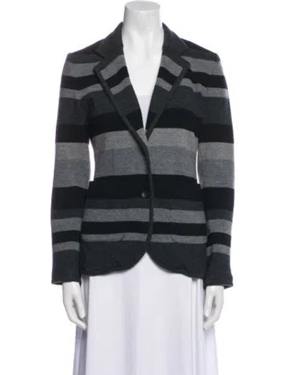 Pre-owned Rag & Bone Wool Striped Jacket In Black