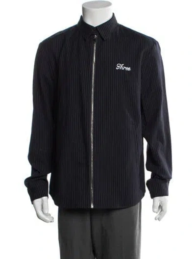 Pre-owned Rag & Bone Wool Striped Jacket In Blue