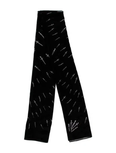 Pre-owned Rag & Bone Wool Striped Scarf In Black