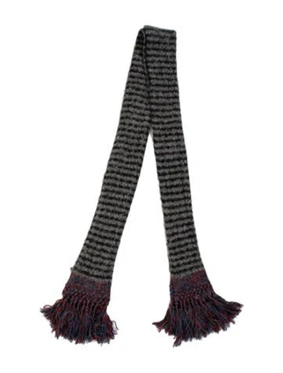Pre-owned Rag & Bone Wool Striped Scarf In Grey