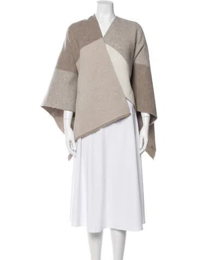 Pre-owned Rag & Bone Wool Striped Shawl In Brown