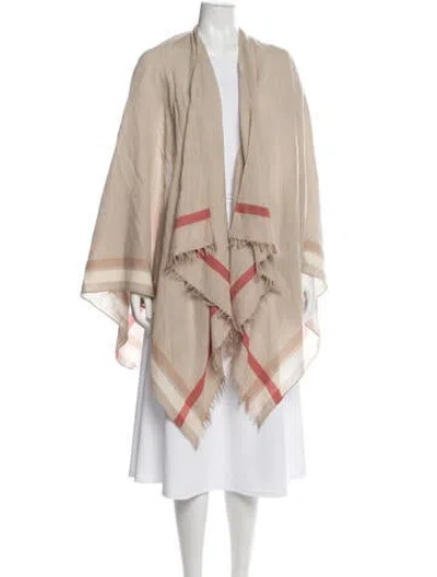 Pre-owned Rag & Bone Wool Striped Shawl In Neutral