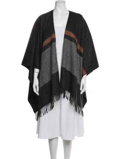 Pre-owned Rag & Bone Wool Striped Shawl W/ Tags In Grey
