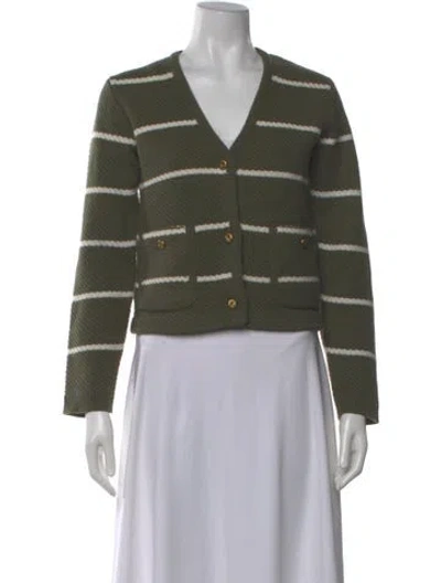 Pre-owned Rag & Bone Wool Striped Sweater In Green