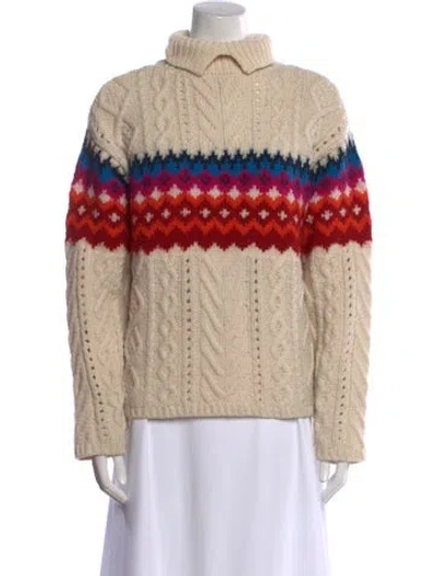 Pre-owned Rag & Bone Wool Striped Sweater In Neutral