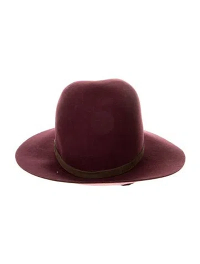 Pre-owned Rag & Bone Wool Top Hat In Burgundy