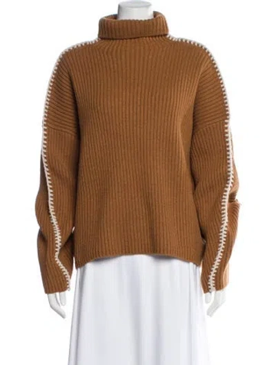 Pre-owned Rag & Bone Wool Turtleneck Sweater In Brown