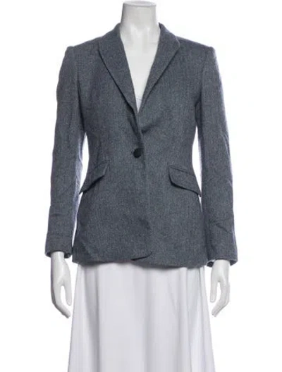 Pre-owned Rag & Bone Wool Tweed Pattern Blazer In Blue