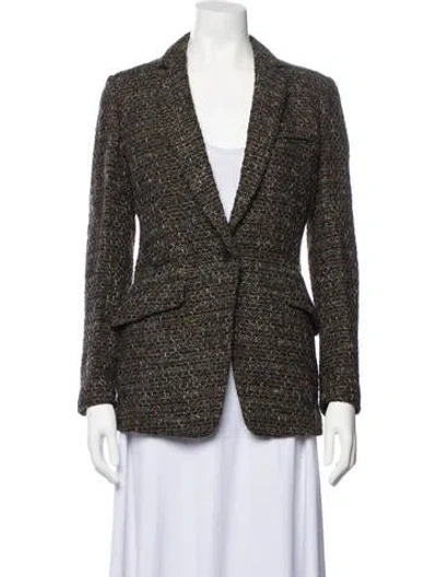 Pre-owned Rag & Bone Wool Tweed Pattern Blazer In Green