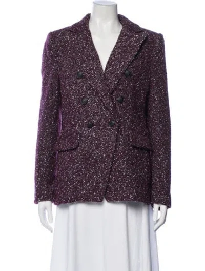 Pre-owned Rag & Bone Wool Tweed Pattern Blazer In Purple