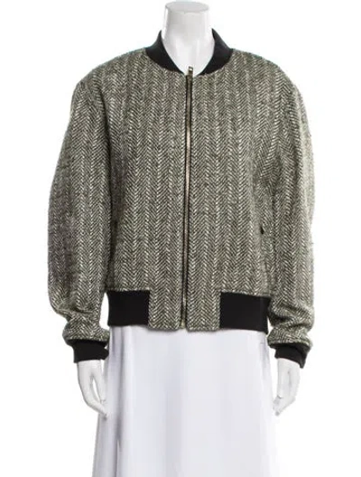 Pre-owned Rag & Bone Wool Tweed Pattern Bomber Jacket