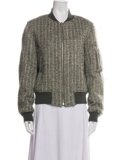 Pre-owned Rag & Bone Wool Tweed Pattern Bomber Jacket In Multi