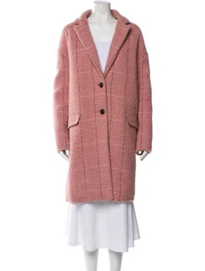 Pre-owned Rag & Bone Wool Tweed Pattern Coat In Pink
