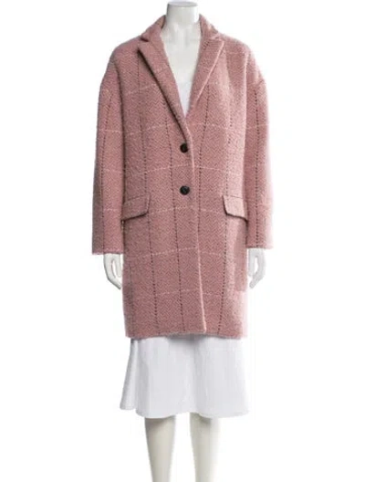Pre-owned Rag & Bone Wool Tweed Pattern Coat In Pink