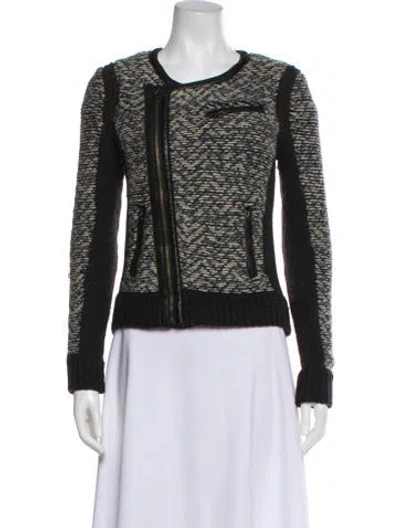 Pre-owned Rag & Bone Wool Tweed Pattern Evening Jacket In Black