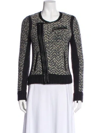 Pre-owned Rag & Bone Wool Tweed Pattern Evening Jacket In Black