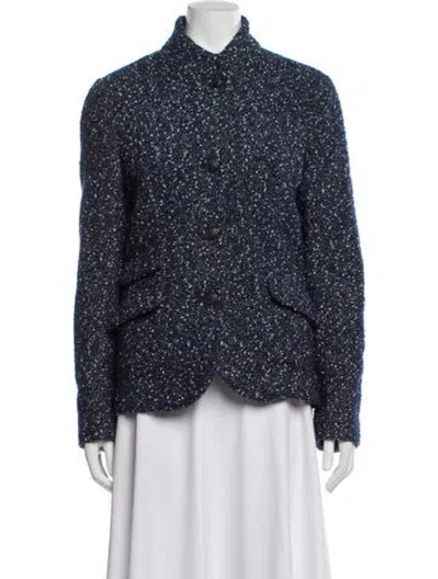 Pre-owned Rag & Bone Wool Tweed Pattern Evening Jacket In Blue