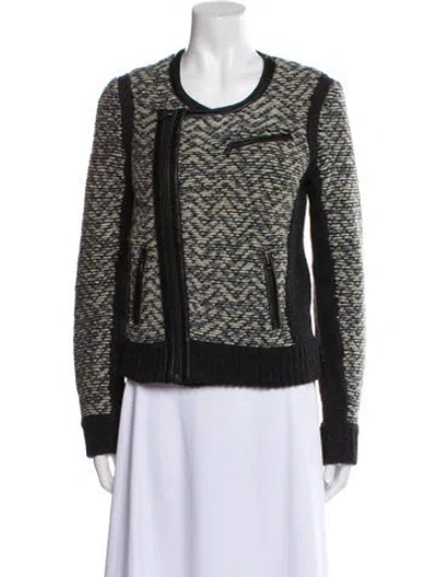 Pre-owned Rag & Bone Wool Tweed Pattern Jacket In Black