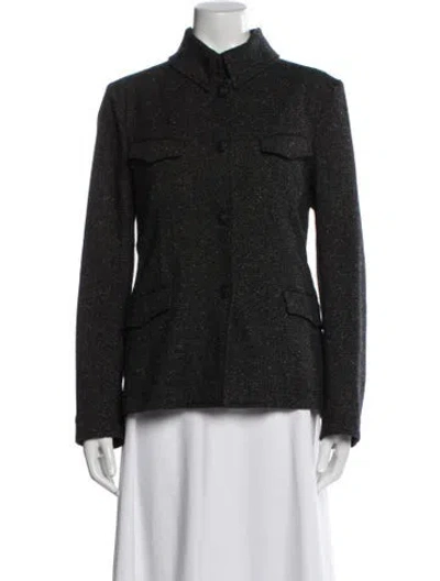 Pre-owned Rag & Bone Wool Tweed Pattern Jacket In Black