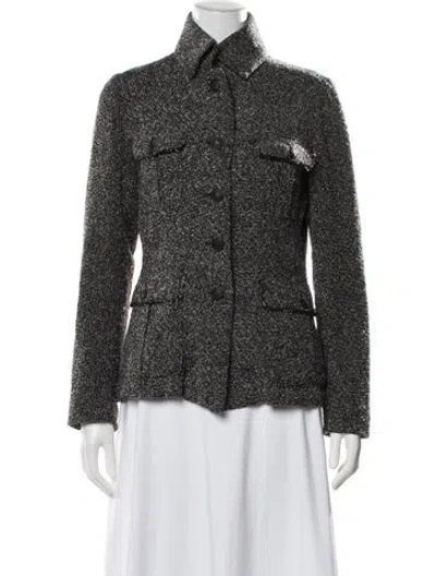Pre-owned Rag & Bone Wool Tweed Pattern Jacket In Black