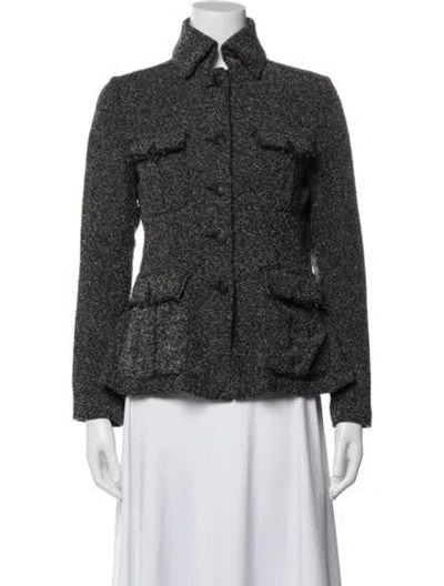 Pre-owned Rag & Bone Wool Tweed Pattern Jacket In Black