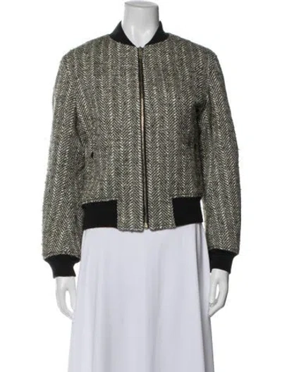 Pre-owned Rag & Bone Wool Tweed Pattern Jacket In Green