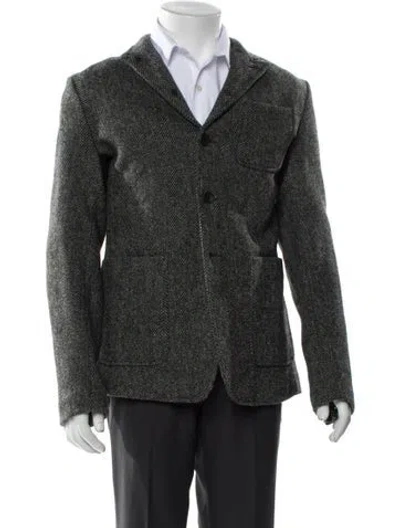 Pre-owned Rag & Bone Wool Tweed Pattern Peacoat In Gray