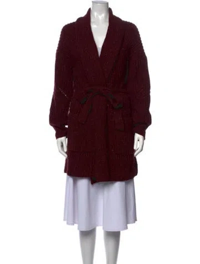 Pre-owned Rag & Bone Wool Tweed Pattern Sweater In Burgundy