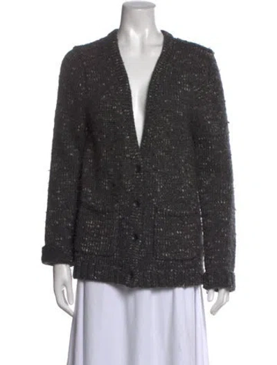 Pre-owned Rag & Bone Wool Tweed Pattern Sweater In Grey