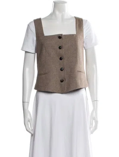Pre-owned Rag & Bone Wool Tweed Pattern Vest In Neutrals