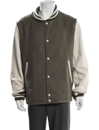 Pre-owned Rag & Bone Wool Varsity Jacket In Green