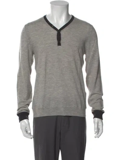Pre-owned Rag & Bone Wool V-neck Pullover In Gray