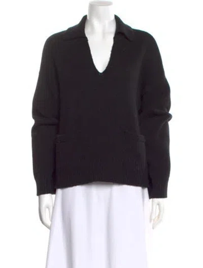 Pre-owned Rag & Bone Wool V-neck Sweater In Black