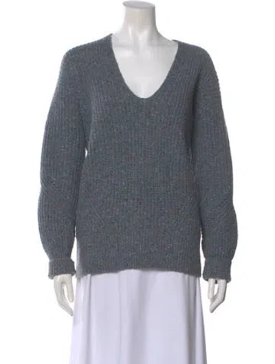 Pre-owned Rag & Bone Wool V-neck Sweater In Blue